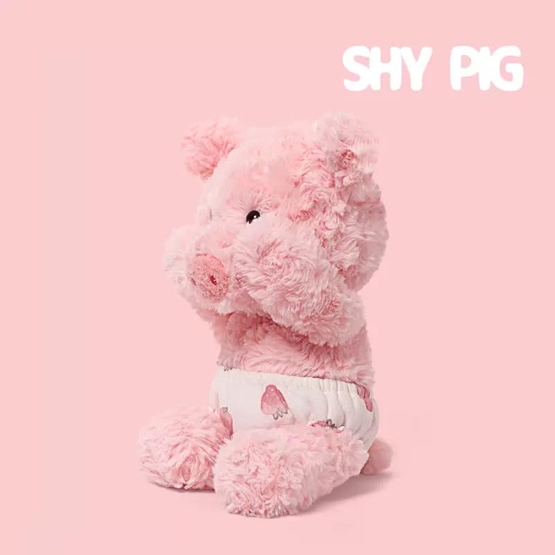 Lambasami Plush Animal Toy with Diaper, Soft Stuffed Dog Pig Fox Set, Baby Pretend Play Gift (Pig, 14.6)