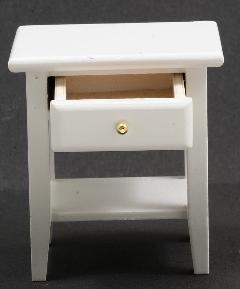 Dollhouse Miniature White Night Stand