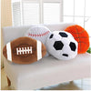 4 Pcs Sports Throw Pillows Fluffy Stuffed Soccer Ball Plush Pillow Baseball Throw Pillow Soft Stuffed Basketball Plush Pillows Football Shaped Plush
