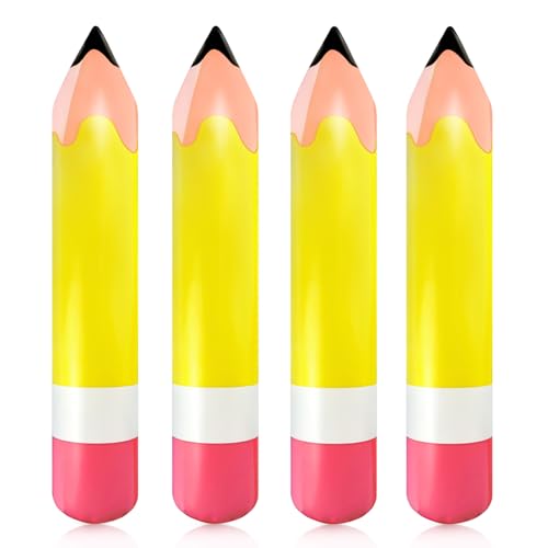 4 Pcs Large Giant Inflatable Pencil Balloon Birthday Party Back To School Graduation Favor Blow Up Balloon Hanging Classroom Decoration Suitable