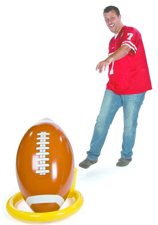 Fun Express 45 inch Inflatable Football and Tee Set, Inflate for Game Day Party Decorations, Sports Theme Photo Props - VBS Vacation Bible School