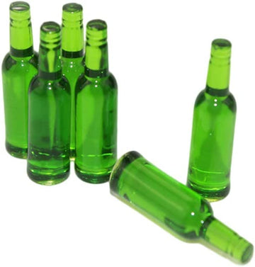 6Pcs Mini Beer Drinks Miniature Dollhouse Beer Glass Model Doll Drinks Kitchen Wine Bottles Toy Accessories,Dollhouse Miniature Beer Bottle Dining