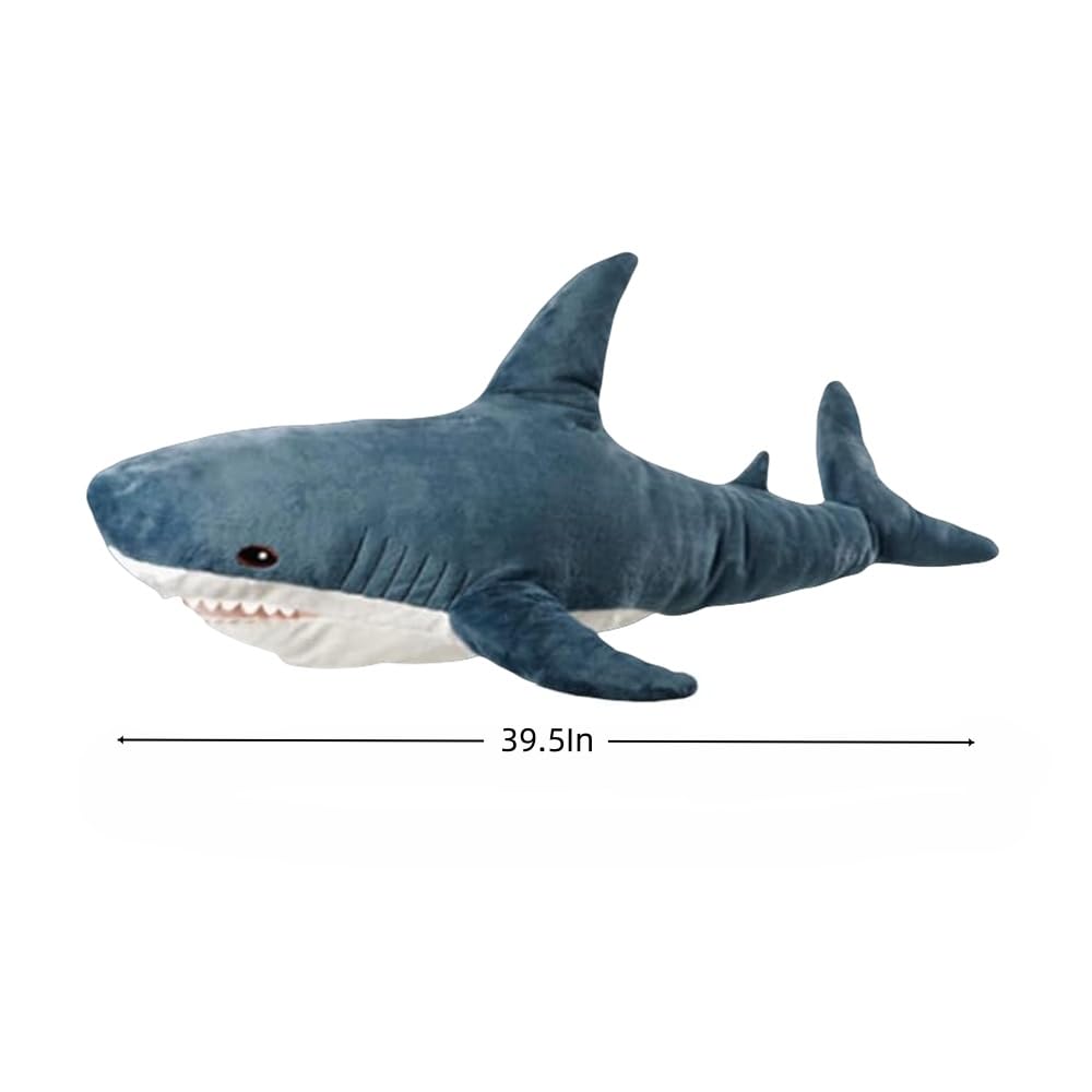 39.5-inch Plush Shark Toy Pillow, Giant Shark Stuffed Animal,Soft Shark Cushion Pillow Shark Plush Pillows,Chubby Stuffed Shark Toy - Children s Boys