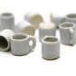 10 White Gray Coffee Mug Tea Cup Appro Size 1.2 Cm Decorative Accents - Small Display Pieces for Home Décor & Craft Styling
