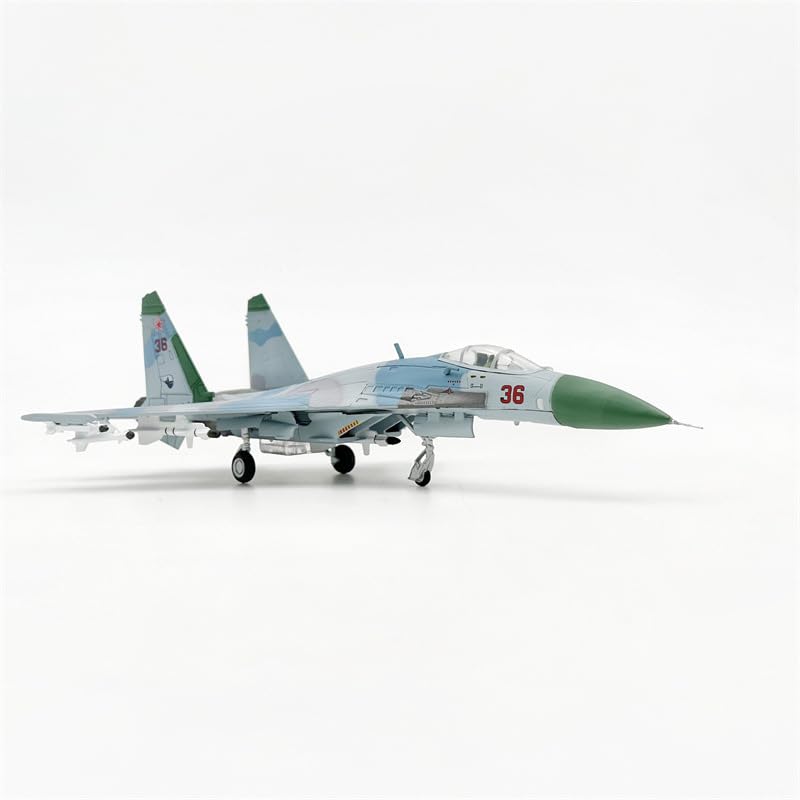 LATUROP 1/100 Scale Russia Fighter Jet Su-27 Model, Alloy Simulation Airplane, Metal Diecast Military Aircraft, 1987 Barents Sea Scalpel, Military