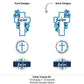 Big Dot of Happiness Baptism Blue Elegant Cross - Boy Religious Party Centerpiece Sticks - Table Toppers - Set of 15