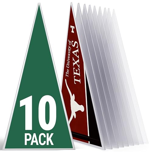 Plastic Pennant Toploader Wall Display - Pennant Holder Flag Case Display with Rigid Frame for Sports Banners and Collector Flags Horizontal Mount