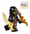 LEGO Ninjago Minifigure - Cole Zukin Robe (Black Ninja) with Dual Gold Jagged Blades (70747)
