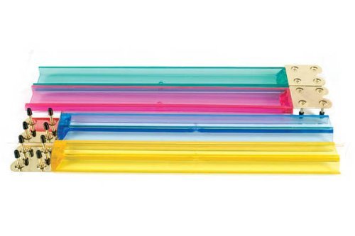 C&H Solutions Clear Acrylic Mahjong Pushers 18'' - Set of 4 and Color Acrylic Mahjong Racks 18'' - Set of 4 (Combo)