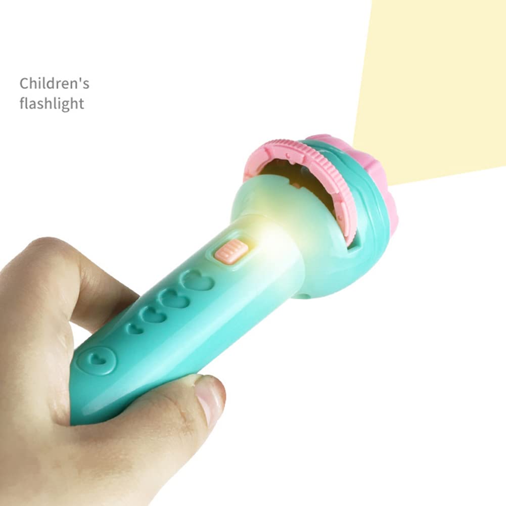 Magik Slide Projector Flashlight Children's Projection Light Toy Holiday Education (Green, 1 Pack)