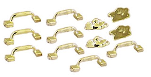 Dollhouse Miniature Window Hardware in Gold Resin by Chrysnbon