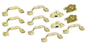 Dollhouse Miniature Window Hardware in Gold Resin by Chrysnbon