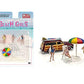 1 Beach Chaise and 1 Beach Umbrella for 1/64 Scale Models by American Diorama