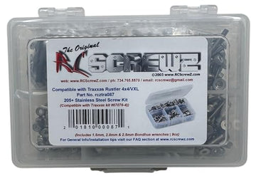 RC Screwz Stainless Steel Screw Kit tra087 Compatible with Traxxas Rustler 4x4 / VXL (67076-4)