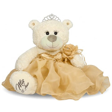 Kinnex Collections by Amanda 20" Quince Anos Quinceanera Last Doll Teddy Bear with Dress (Centerpiece) B16831-6 (Gold)