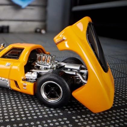Hot Wheels Elite 64 McLaren M6GT 1:64 Die-Cast Collectible Model Car - McLaren Orange with Opening Rear Engine & Real Riders™ Wheels - Mattel