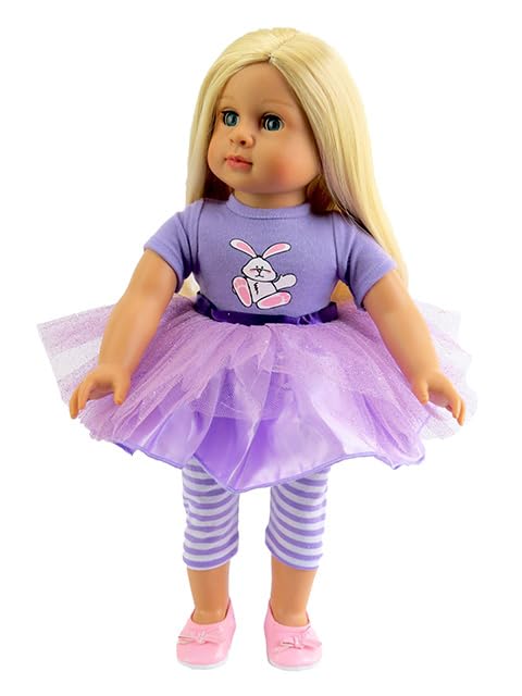 Purple Easter Bunny Tutu Dress for 18-Inch Dolls | Premium Quality & Trendy Design | Dolls Clothes
