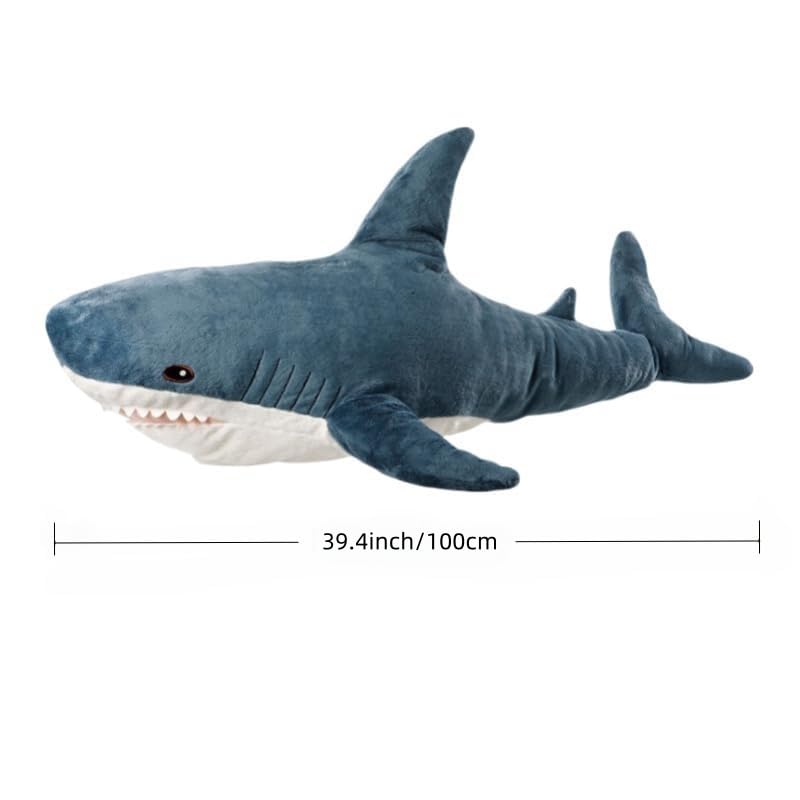 XIZHI 39.4 Inch Giant Shark Plush Stuffed Animal Toy Soft Plush Pillow Shark Stuffed Sea Animals for Boy's and Girl's Room Sofa Decoration and Holiday