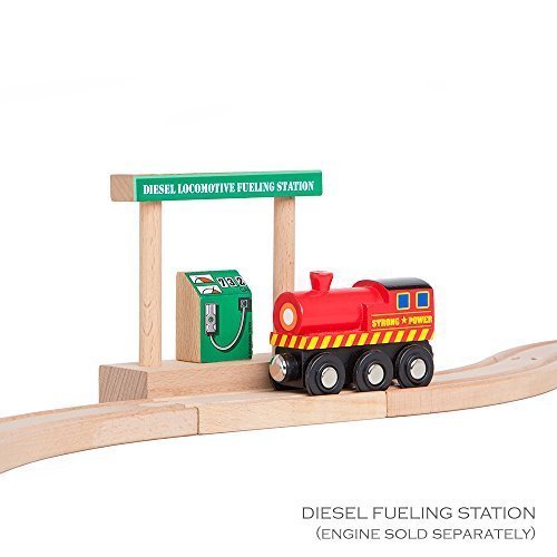 ORBRIUM Wooden Train Tracks Accessories Set Water Tower, Coal Hopper, Diesel Fuel Station Combo Pack for Wooden Railway Compatible with Thomas, Brio