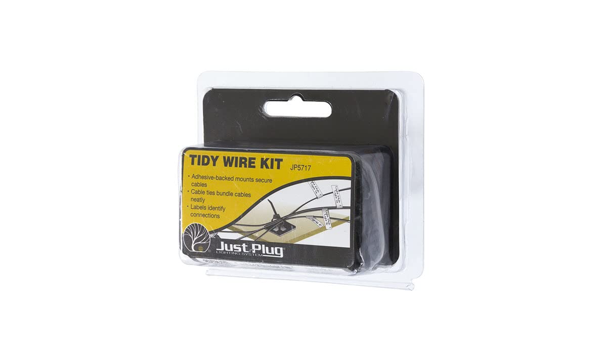 Woodland Scenics Just Plug: Tidy Wire Kit, 12 Wire Mounts, 24 Twist Ties, 20 Labels