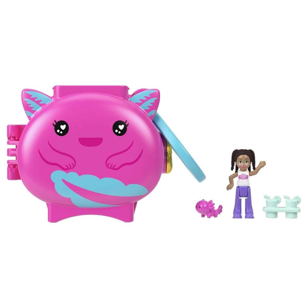 Polly Pocket Collectible Axolotl Pet Compact Playset for Girls Ages 4 and Up