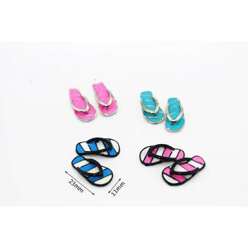 1Pair Blue 1/12 Miniature Beach Flip Flops Dollhouse Decoration Accessories, Miniature Dollhouse Accessories Miniature Flip Flops (0.9x0.5x0.4 inch)