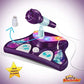 Little Pretender Kids Karaoke Machine with 2 Microphones and Adjustable Stand,AUX Port, Music Sing Along with Flashing Stage Lights and Pedals for Fun