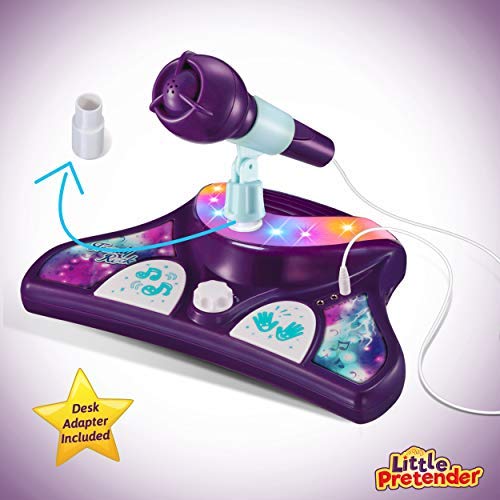 Little Pretender Kids Karaoke Machine with 2 Microphones and Adjustable Stand,AUX Port, Music Sing Along with Flashing Stage Lights and Pedals for Fun