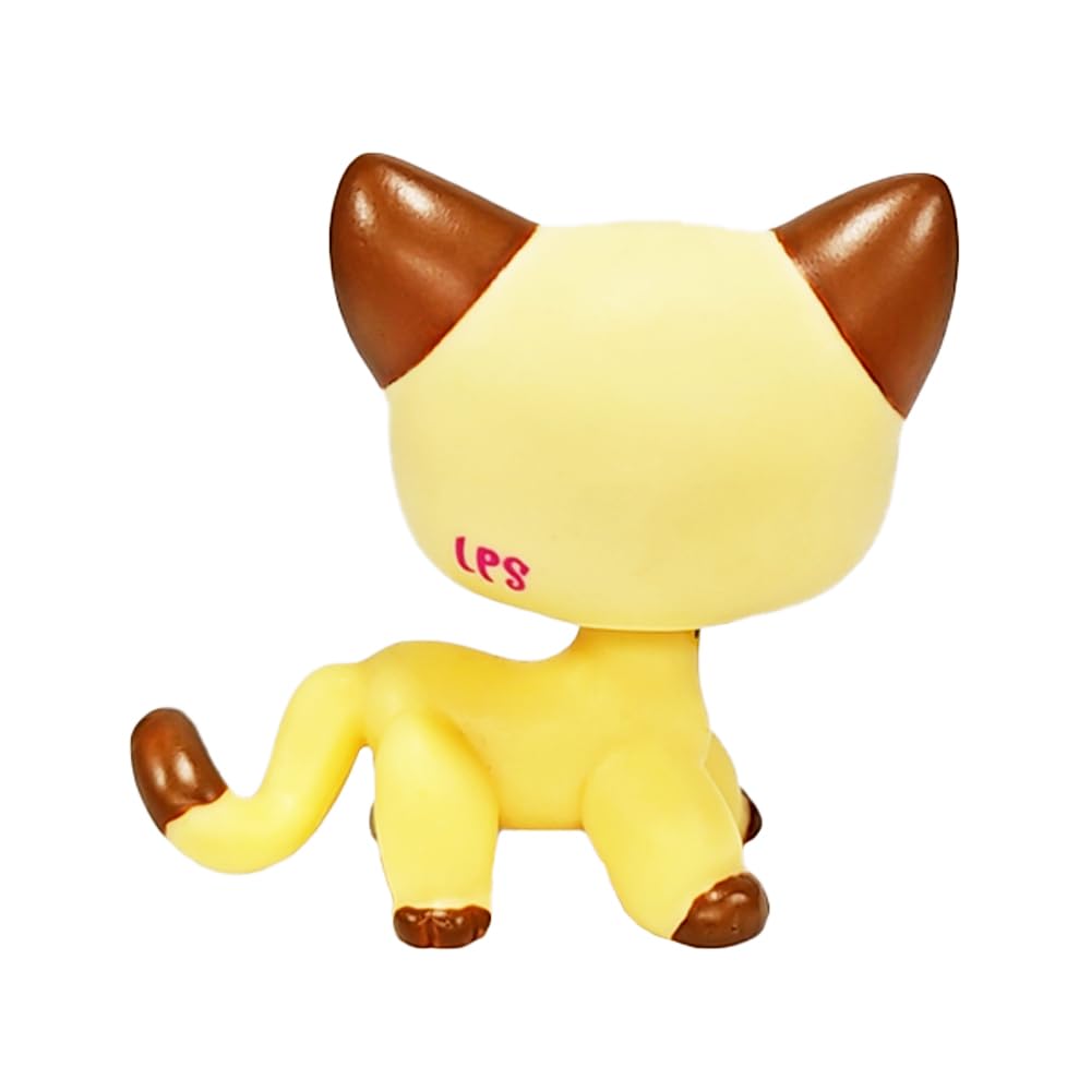 CFCLLBR #3573 Mini Pet Toys Brown Heart Face Short Hair Cat Animal Figure