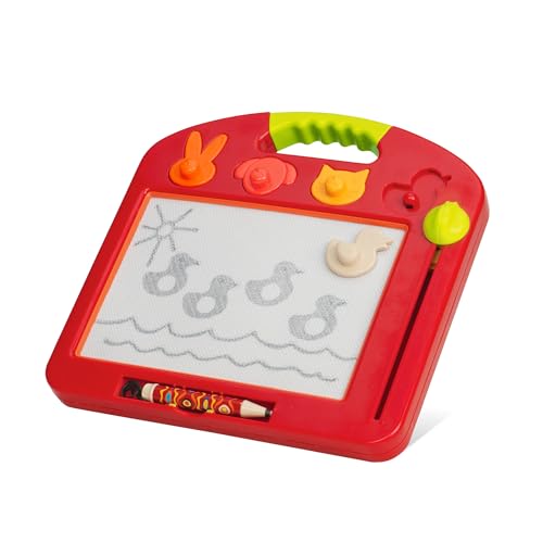 B. toys - Magnetic Drawing Board - 4 Animal Stamps - Portable Sketcher - Creative Toys for Toddlers, Kids - 18+ Months - Toulouse - LapTrec