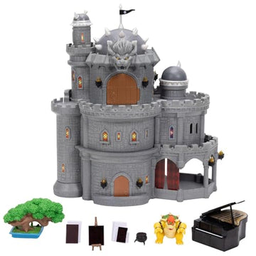 The Super Mario Galaxy Movie - 12" Deluxe Three-Story Bowser Castle Playset with 1.5” Bowser Figure, Piano, Bonsai Tree, Heat-Activated Paintings