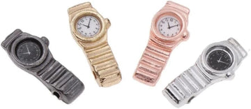 4Pcs/Set Miniature Watch Set Dollhouse, 1:12 Scale, Mini Crafts Dollhouse, DIY Accessories Decorations