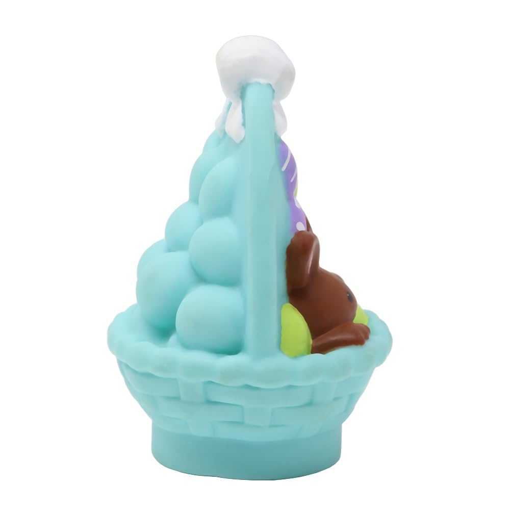 Fisher-Price Replacement Part Little People Collectible Easter Dollhouse Playset P8224 - Replacement Blue Easter Basket with Brown Bunny and Purple