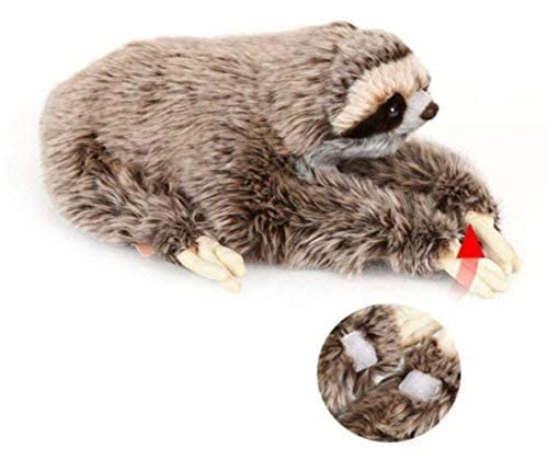 TAMMYFLYFLY Cute Realistic Three Toed Sloth Plush Stuffed Animal Toy 12.5inch