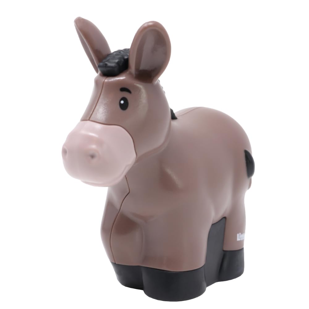 Fisher-Price Replacement Part for Collectible Little People Noah's Ark Zoo Safari Jungle Animals Playset JLV11 - Replacement Dark Gray Donkey Figure