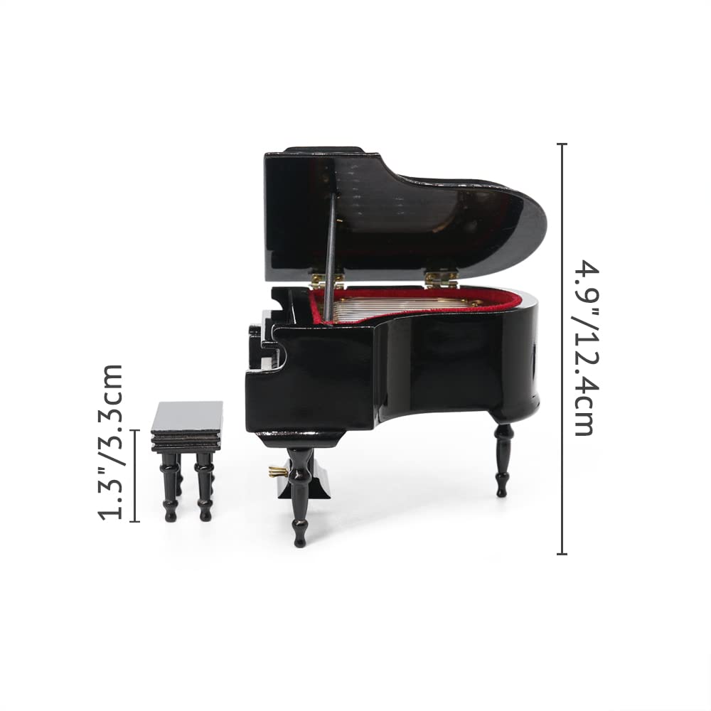 Odoria 1/12 Miniature Grand Piano Dollhouse Musical Instruments Accessories