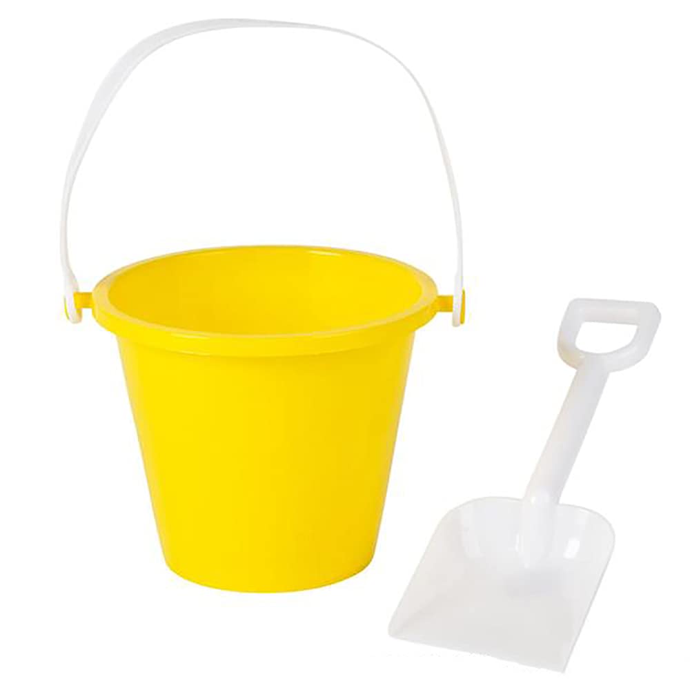 The Dreidel Company Beach Day Playsets 3-Pack 5.5" Sand Bucket Play Set Box Includes, 1 Pail, 1 Shovel Toy for Boys and Girls Birthday Party Favor