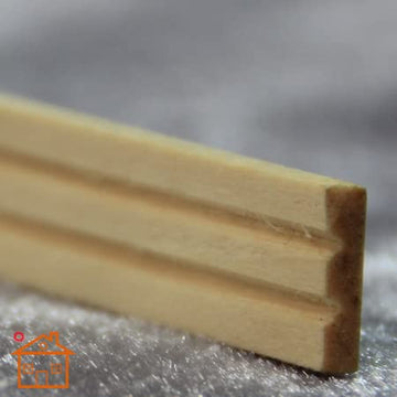 1/12 Scale Dollhouse Miniatures Window Door Wood Finishing Trim Lot 10 ; Wide 1cm, L 30cm