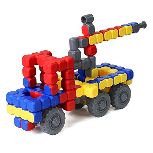 POPULAR PLAYTHINGS LinkaBlox Deluxe Snap Together Building Toy, Click Block Construction Set for Kids, Stem Play Ages 4 & Up - 126 Pieces