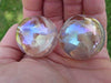 Big Game Toys~Set of 2 Peach Blush 35mm Boulder Translucent Peach/Pink White Swirl Large Shooter Solid Glass Marbles