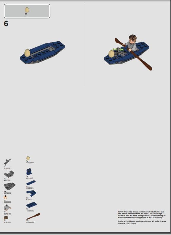 LEGO Jurassic World: Owen Minifigure with Kayak and Raptor Egg