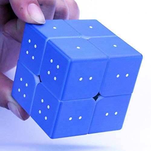 Speed Cube 2x2 3D Relief Effect Braille Magic Cube Puzzle,IQ Games Puzzle Special for Blind,Vision Weakness, 5cm