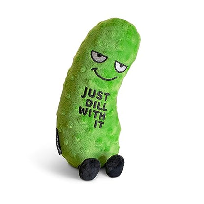 Punchkins Pickle Plushie - Just Dill with It Sassy Pickle Plush, Gift for Pickle Lovers, Food Plush Toy for Gifting