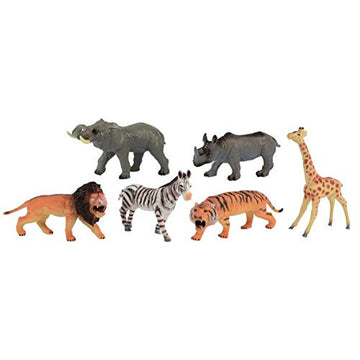Constructive Playthings TNZ-82 Soft Touch Wild Animals - Set of 6 Realistically Detailed Animal Toys for Kids, Grade: Kindergarten to 3, Age: 22"