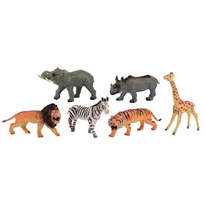 Constructive Playthings TNZ-82 Soft Touch Wild Animals - Set of 6 Realistically Detailed Animal Toys for Kids, Grade: Kindergarten to 3, Age: 22"