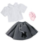 Sophia's 18" Doll 3 pc. Gray Poodle Skirt, Short-Sleeved Peter Pan Collar Blouse and Pink Neck Scarf