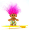 Russ Berrie My Lucky 4" Surfer Troll Doll - Hot Pink Hair