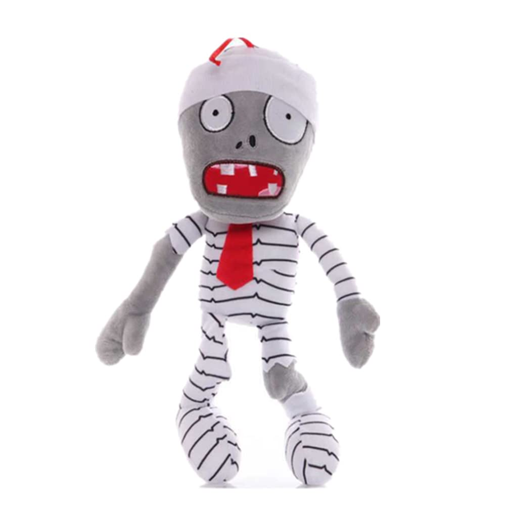 JHESAO 10" Plants and Zombies Plush Zombie Toys, PVZ Plushies Soft Stuffed Mummy Zombie Doll New