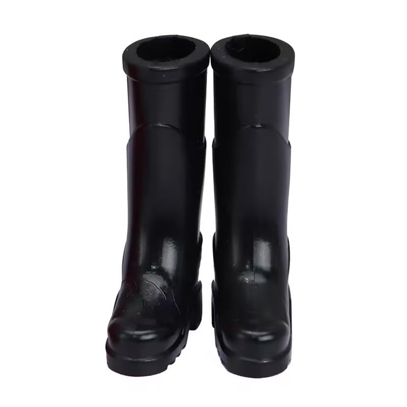 WLngtv 1/12 Miniature Black Rubber Boots Dollhouse Accessories (1.3x0.4x1.4 Inch)