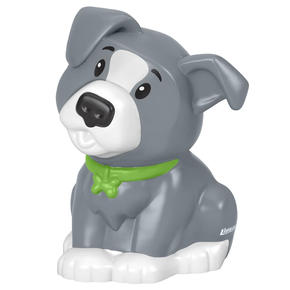Replacement Part for Fisher-Price Little People Playset HBW73 - Replacement Gray and White Dog Wearing Varied Collar Color